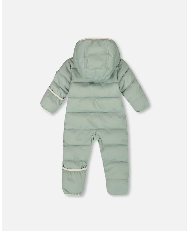 Deux par Baby Boy One-Piece Cloud Compressible Snowsuit Designed for Car Seat Sage Green