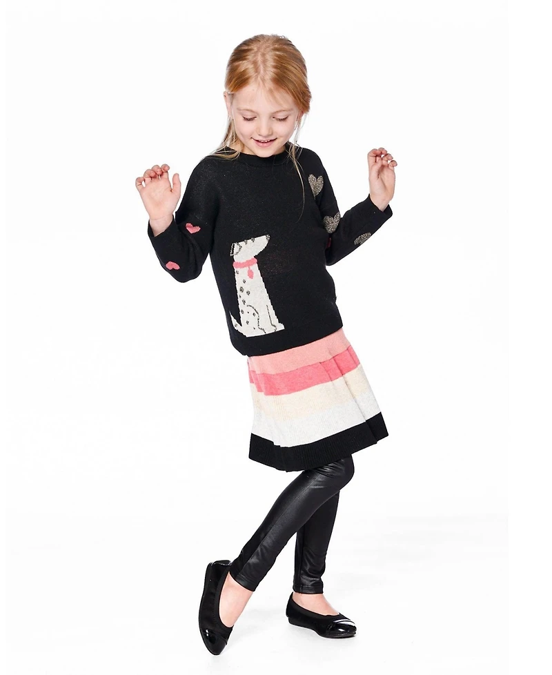 Deux par Big Girls Shiny Stretch Jersey Leggings Black