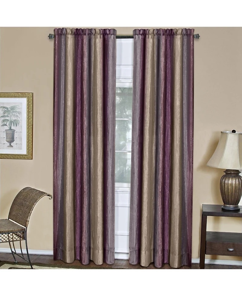 GoodGram Royal Ombre Crushed Semi Sheer 84 in. Long Curtain Panel Pair - 50 W x L, Autumn