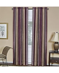 GoodGram Royal Ombre Crushed Semi Sheer 84 in. Long Curtain Panel Pair - 50 W x L, Autumn