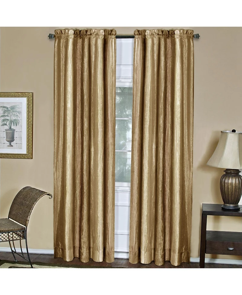 GoodGram Royal Ombre Crushed Semi Sheer 84 in. Long Curtain Panel Pair - 50 W x L, Autumn