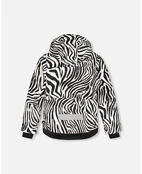 Deux par Girl Two-Piece Teknik Snowsuit Zebra Print