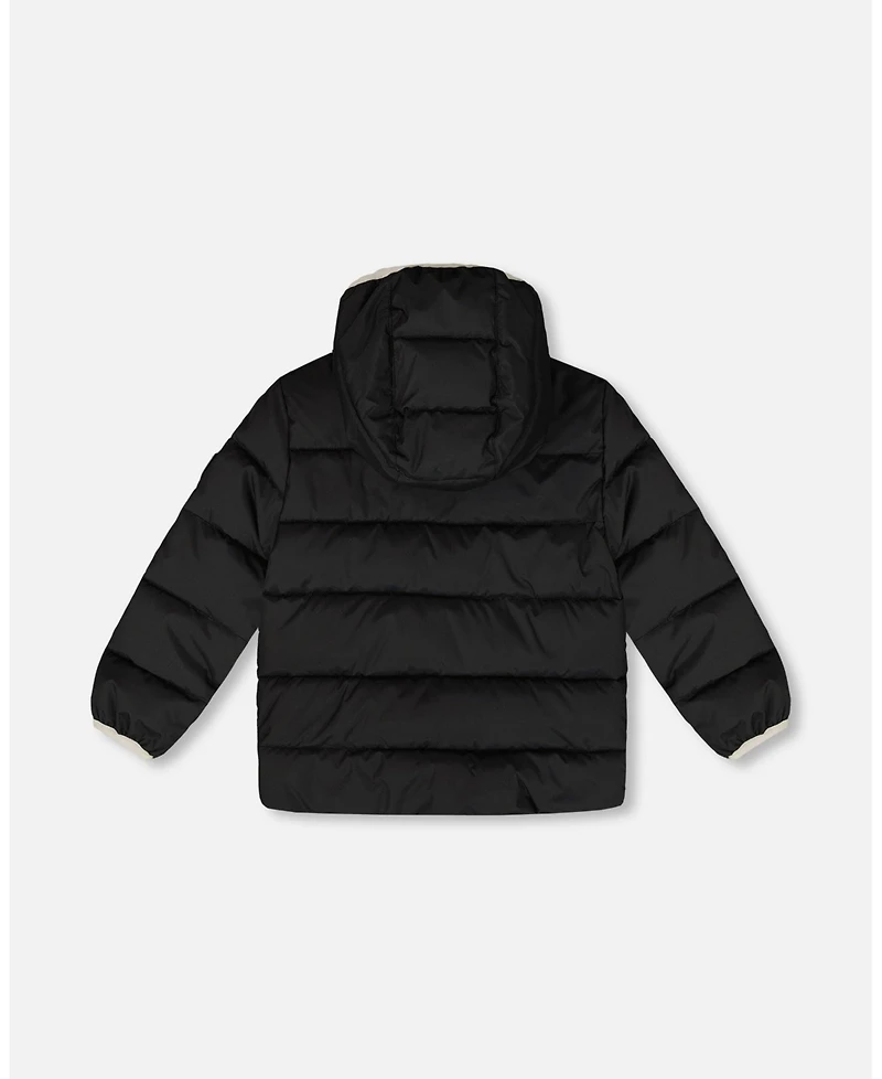Deux par Kids Unisex Compressible Winter Puffy Coat Designed for Car Seat Black - Toddler|Child