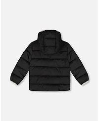 Deux par Kids Unisex Compressible Winter Puffy Coat Designed for Car Seat Black - Toddler|Child