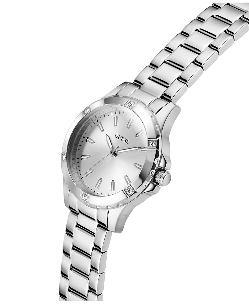 Guess Women's Silver Tone Analog Watch, 35mm