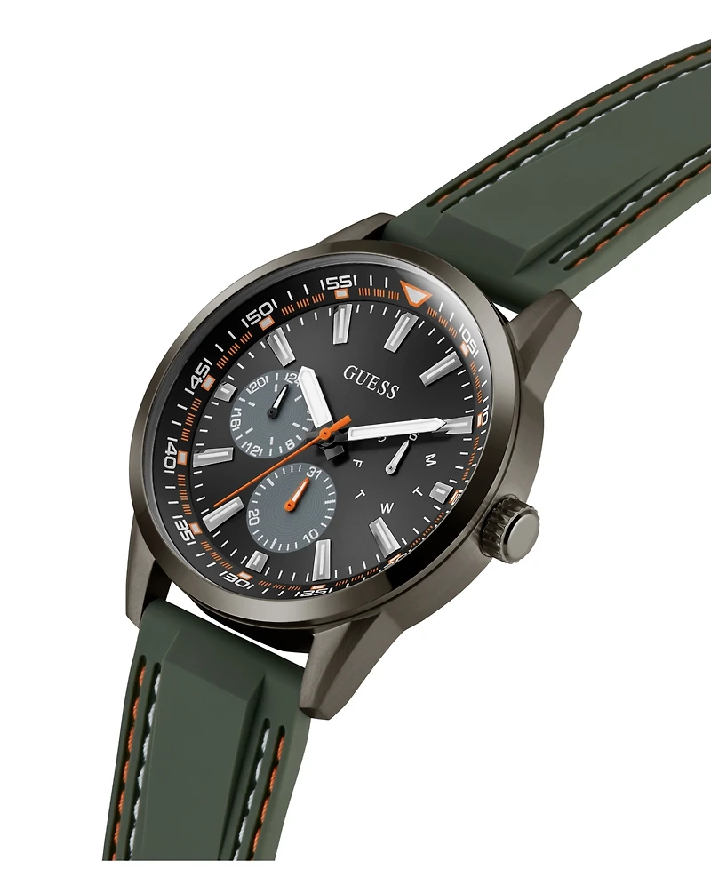 Guess Men's Green Gunmetal Multi-function Watch, 44mm