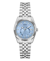 Guess Women's Silver Tone Multi-function Date Watch, 34mm