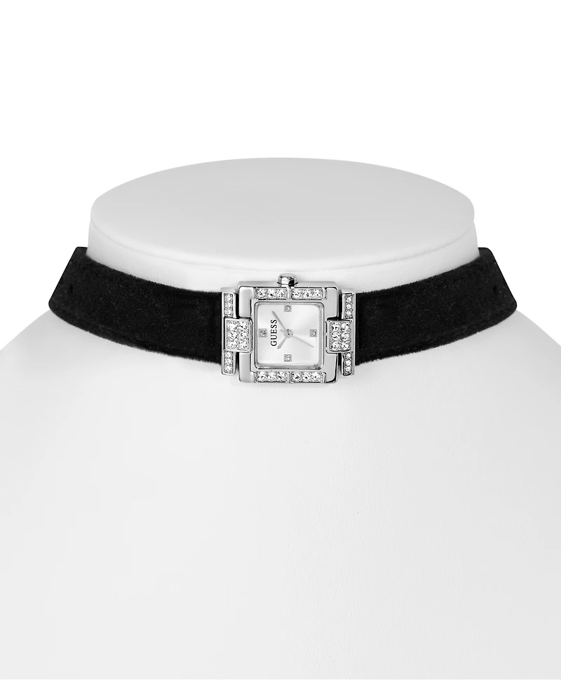 Guess Women's Black Silver Tone Analog Watch, 21mm