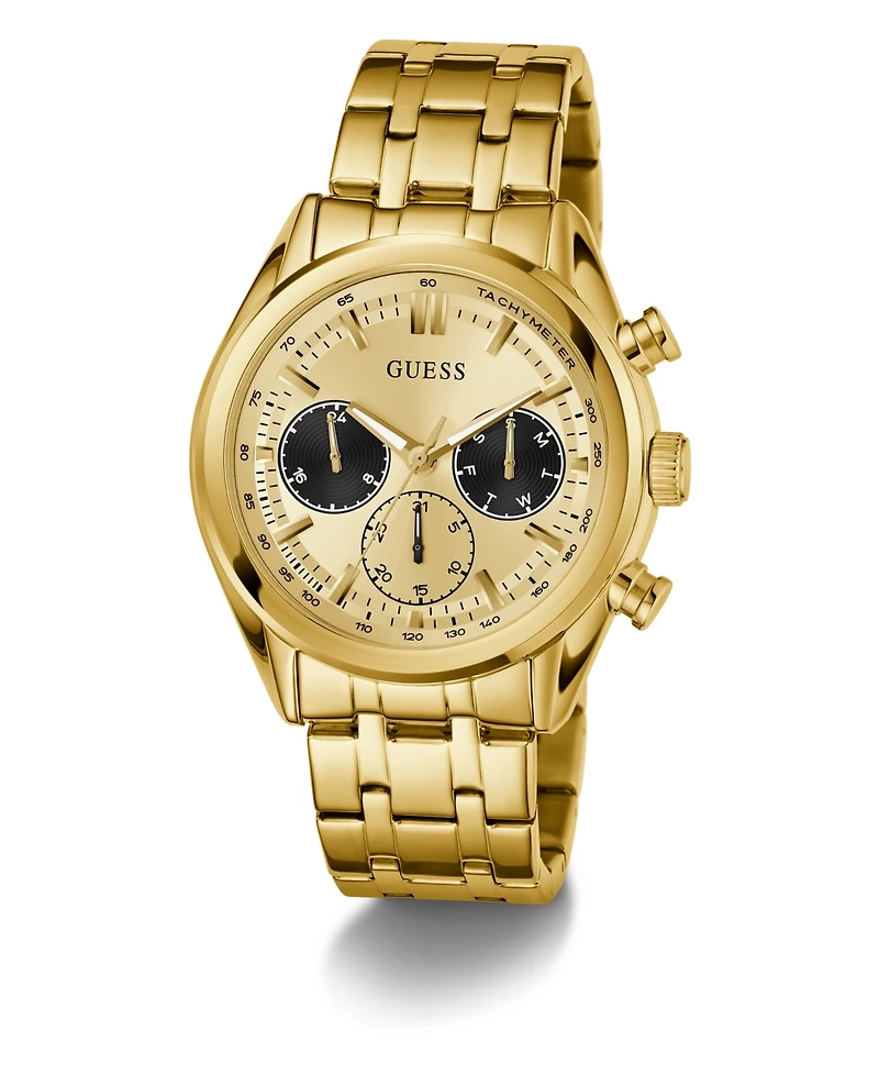 Guess Men's Gold Tone Multi-function Watch, 44mm