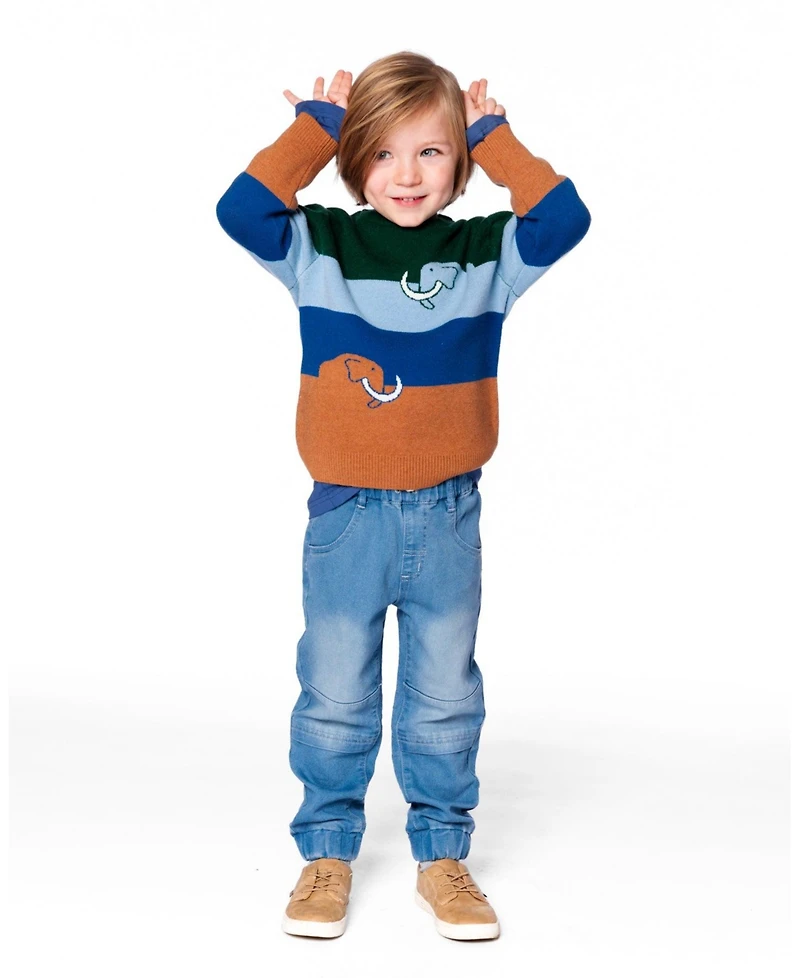 Deux par Toddler Boys French Terry Jogger Pants Light Blue Denim - Toddler|Child
