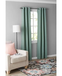 Kate Aurora Modern Living 2 Pack Textured Woven Light Filtering Grommet Top Window Curtain Panels
