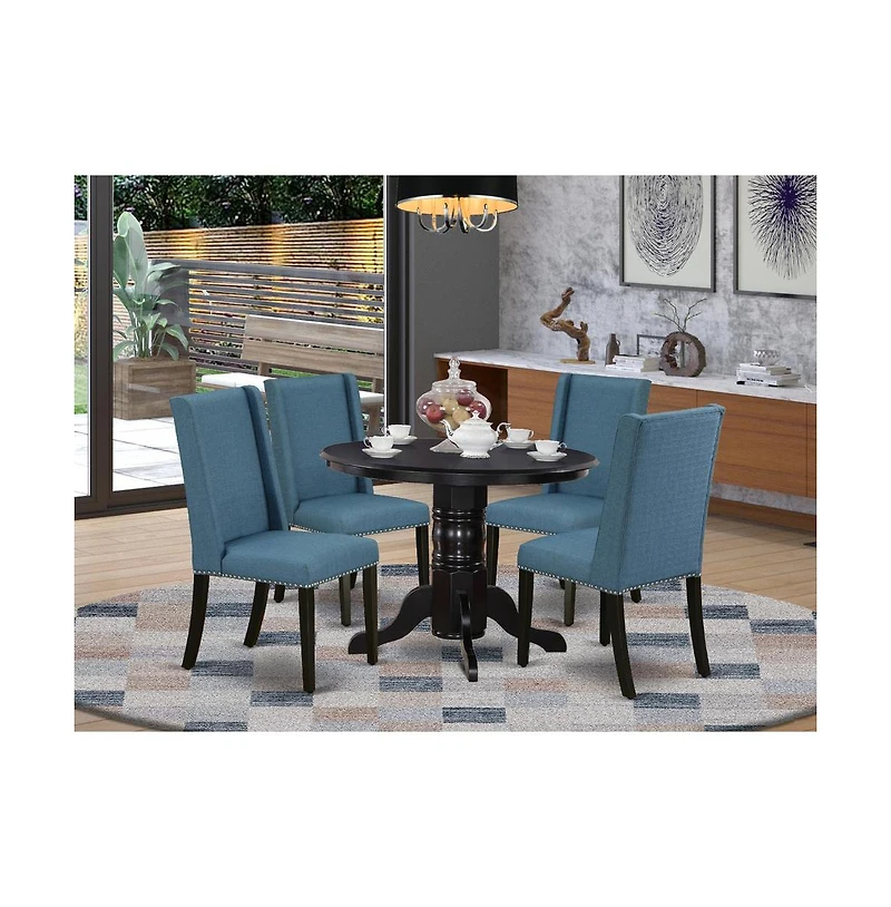 East West Furniture Dining Room Set Black