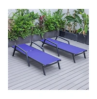 LeisureMod Lounge Chair With Armrests in Aluminum Frame