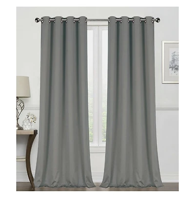 GoodGram 2 Pack: Hotel Thermal Grommet 100% Blackout Curtains - 52 in. W x L