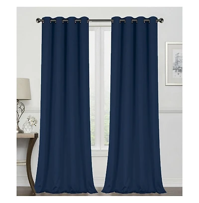 GoodGram 2 Pack: Hotel Thermal Grommet 100% Blackout Curtains - 52 in. W x L