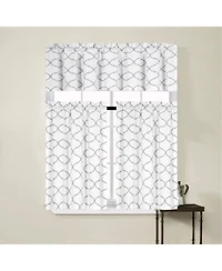 Kate Aurora Living Shabby Trellis 3 Piece Cafe Kitchen Curtain Tier And Valance Set