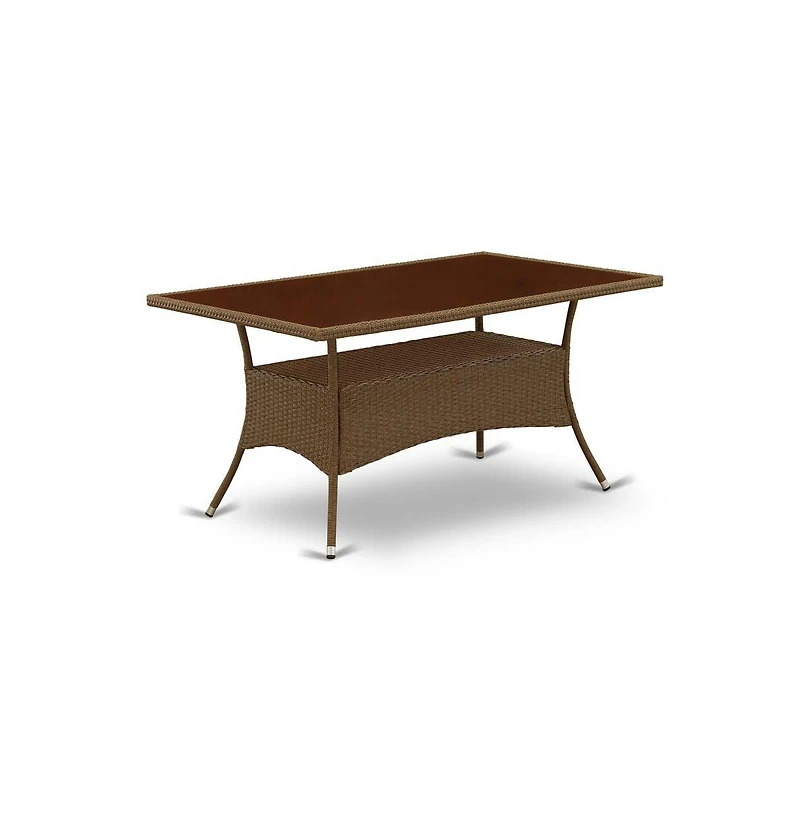 East West Furniture Wicker Patio Set Brow