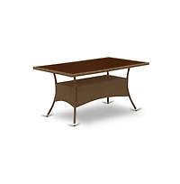 East West Furniture Wicker Patio Set Brow