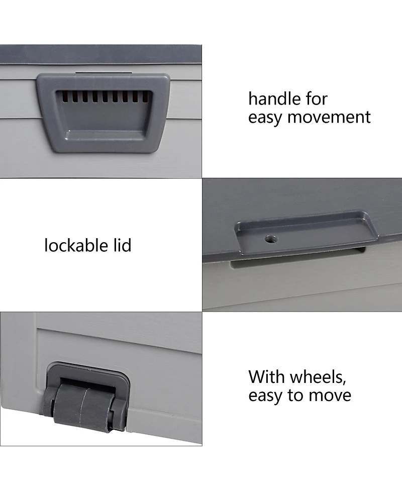Yescom 75Gal 260L Deck Storage Box for Tools Cushions Toys Seat Lockable