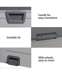 Yescom 75Gal 260L Deck Storage Box for Tools Cushions Toys Seat Lockable