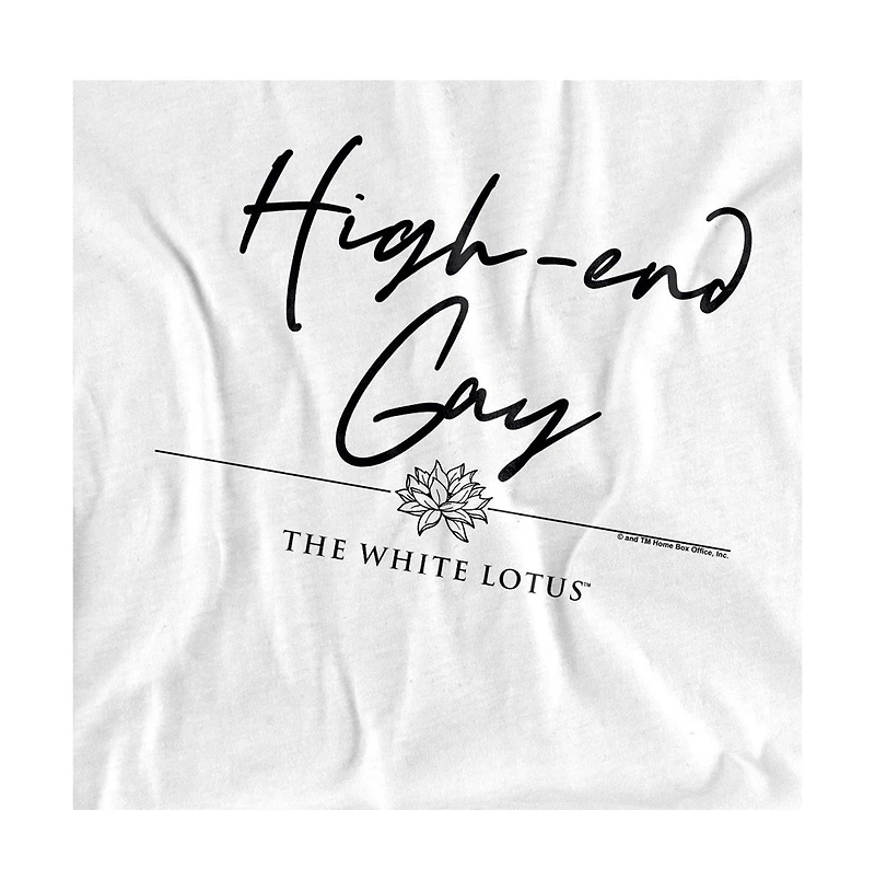Logovision Men's White Lotus High End Gay T-Shirt