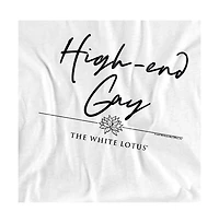 Logovision Men's White Lotus High End Gay T-Shirt