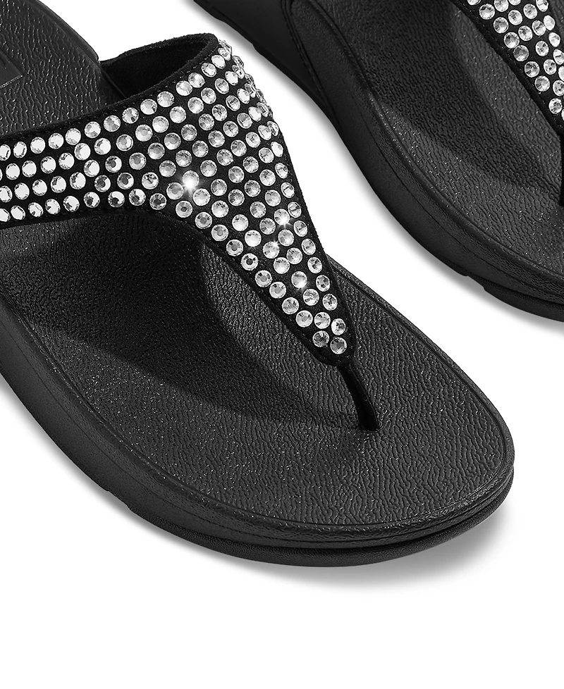 FitFlop Women's Lulu Maxi-Crystal Toe-Post Wedge Sandals