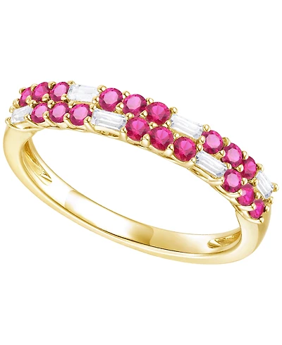 Created Sapphire, White Sapphire & Multi-Gemstone Ring Sterling Silver