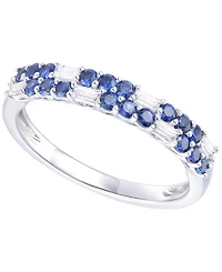 Created Sapphire, White Sapphire & Multi-Gemstone Ring Sterling Silver