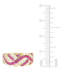 Created Sapphire, White Sapphire & Multi-Gemstone Ring Sterling Silver