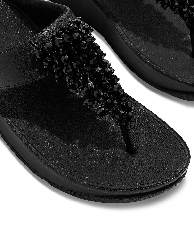 FitFlop Women's Rumba Iridescent Beaded Toe-Post Sandals