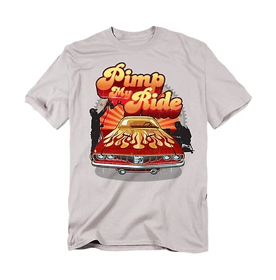 Logovision Men's My Ride Classic Car With Flames And Logo T-Shirt