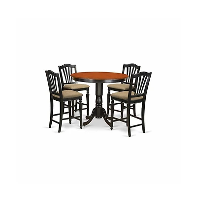 East West Furniture 5 Pc counter height Table and chair set-pub Table and 4 Kitchen bar stool