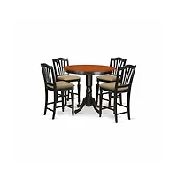 East West Furniture 5 Pc counter height Table and chair set-pub Table and 4 Kitchen bar stool
