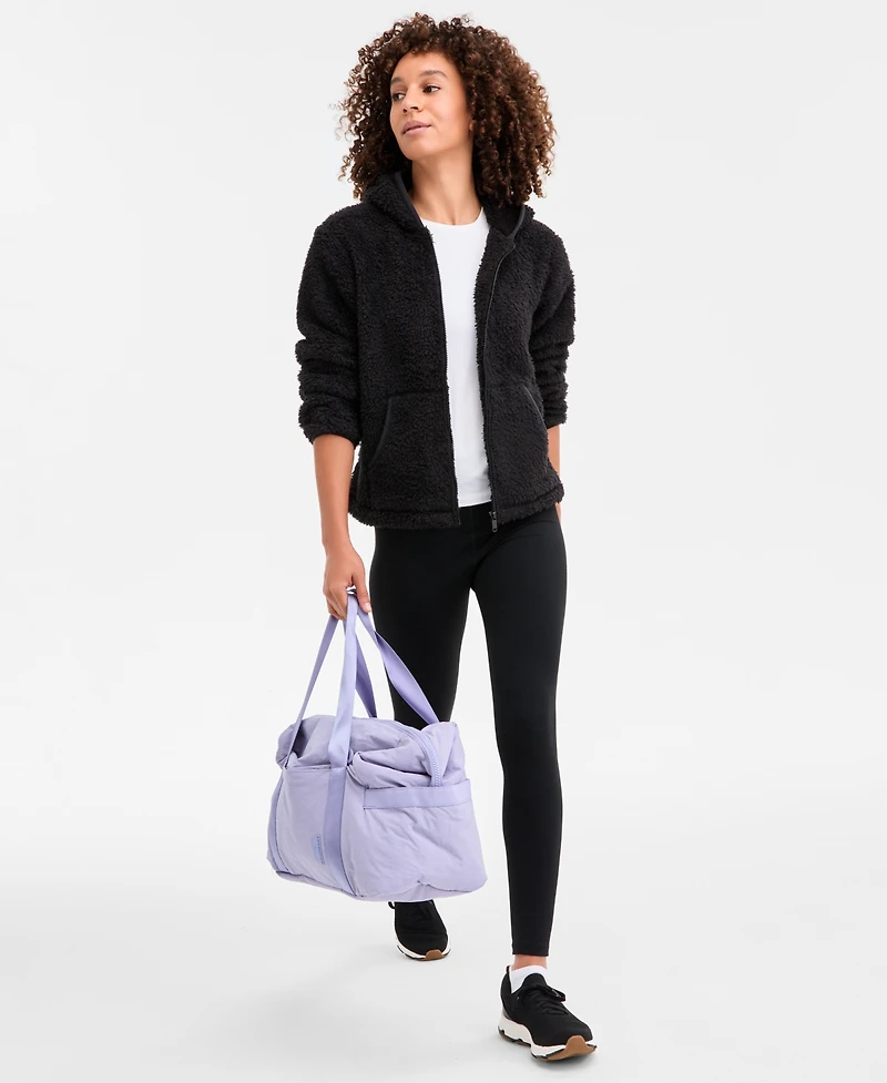 Id Ideology Women's Relaxed Hooded Sherpa Long-Sleeve Jacket, Macy's Exclusive