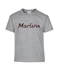 Soft As A Grape Big Boys and Girls 2-Pack Black/Gray Miami Marlins T-Shirt Set