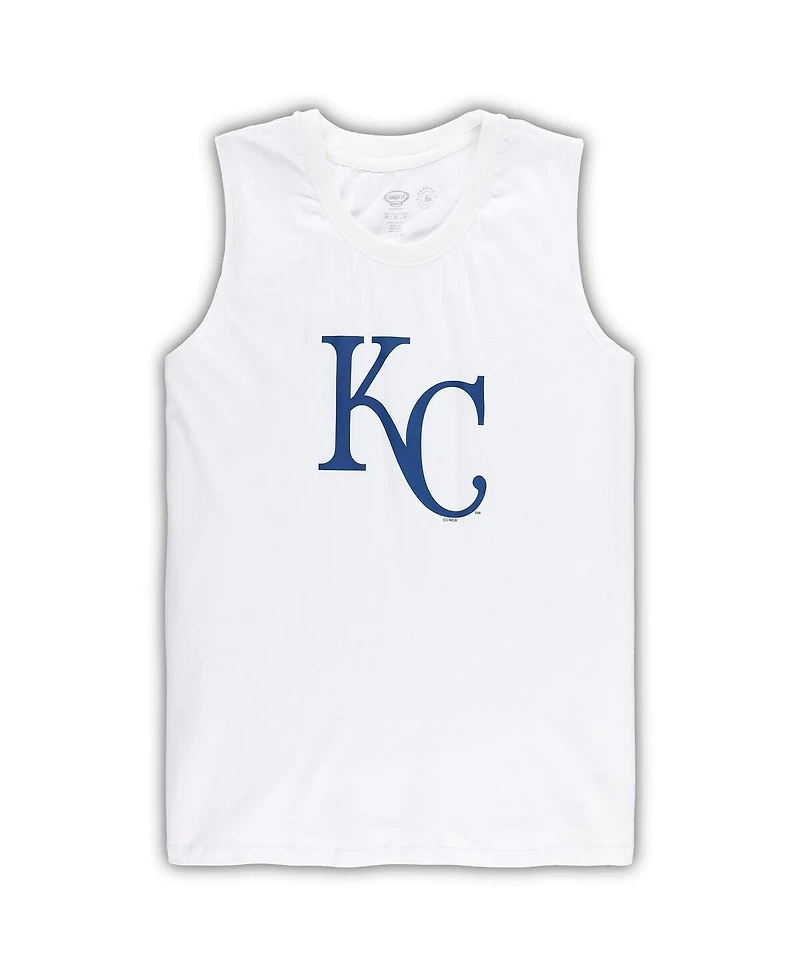 Concepts Sport Women's 2-Piece White/Royal Kansas City Royals Plus Tank Top and Shorts Sleep Set
