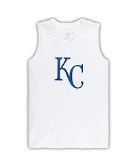 Concepts Sport Women's 2-Piece White/Royal Kansas City Royals Plus Tank Top and Shorts Sleep Set
