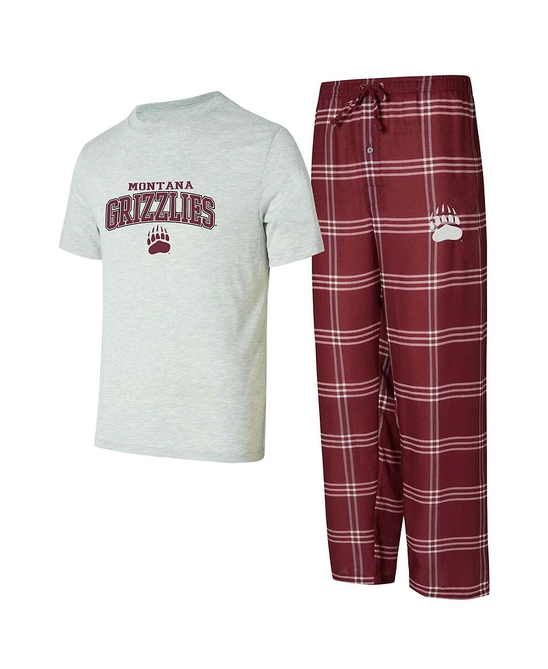 Concepts Sport Men's 2-Piece Montana Grizzlies T-Shirt and Pants Sleep Set