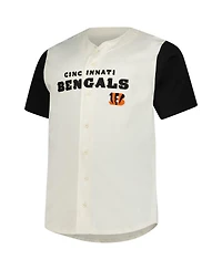 Fanatics Men's Cream Cincinnati Bengals Full-Button Short Sleeve T-Shirt