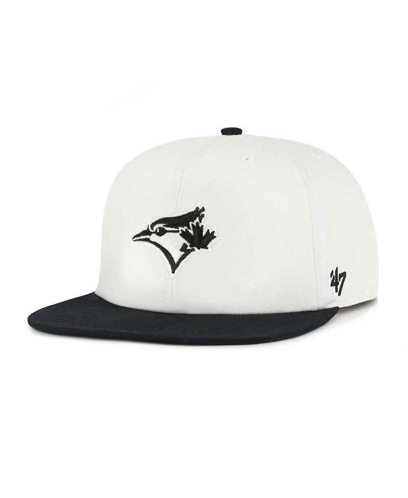 '47 Brand Men's White/Black Toronto Blue Jays Foundation Captain Snapback Hat