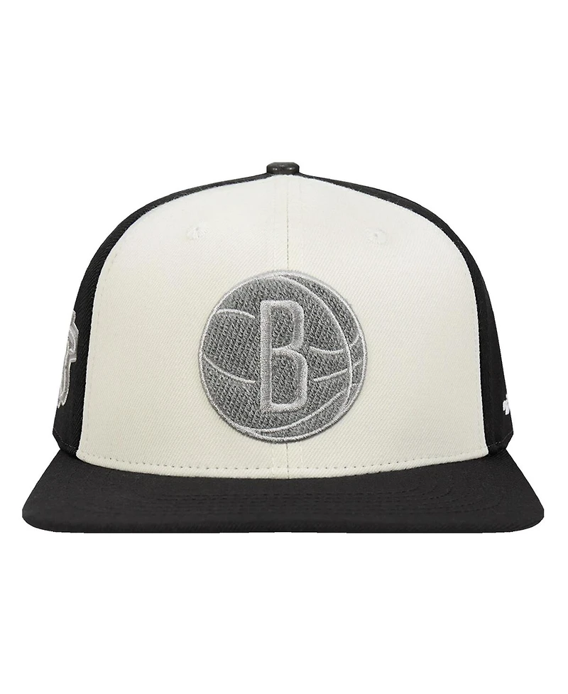 Pro Standard Men's Cream Brooklyn Nets French Terry Snapback Hat
