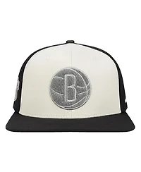 Pro Standard Men's Cream Brooklyn Nets French Terry Snapback Hat