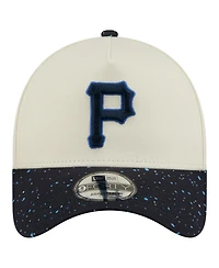 New Era Men's Cream Pittsburgh Pirates Speckle A-Frame 9FORTY Adjustable Hat