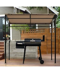 Gymax 7'x4.5' Grill Gazebo Outdoor Patio Garden Bbq Canopy Shelter Storage Hook