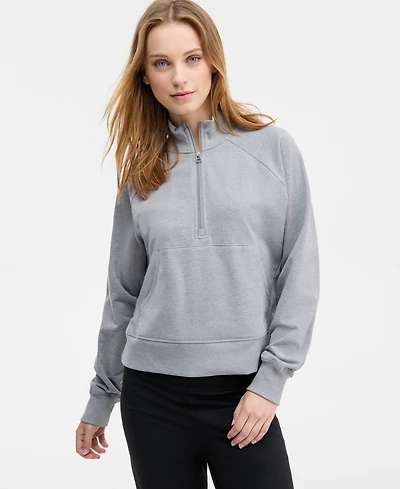 Id Ideology Women's Neppy Fleece Quarter-Zip Sweatshirt, Macy's Exclusive