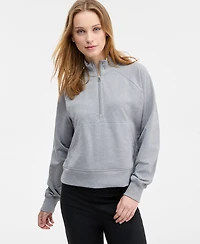 Id Ideology Women's Neppy Fleece Quarter-Zip Sweatshirt, Macy's Exclusive