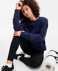 Id Ideology Women's Relaxed Earthly Marble Fleece Crewneck Sweatshirt, Macy's Exclusive