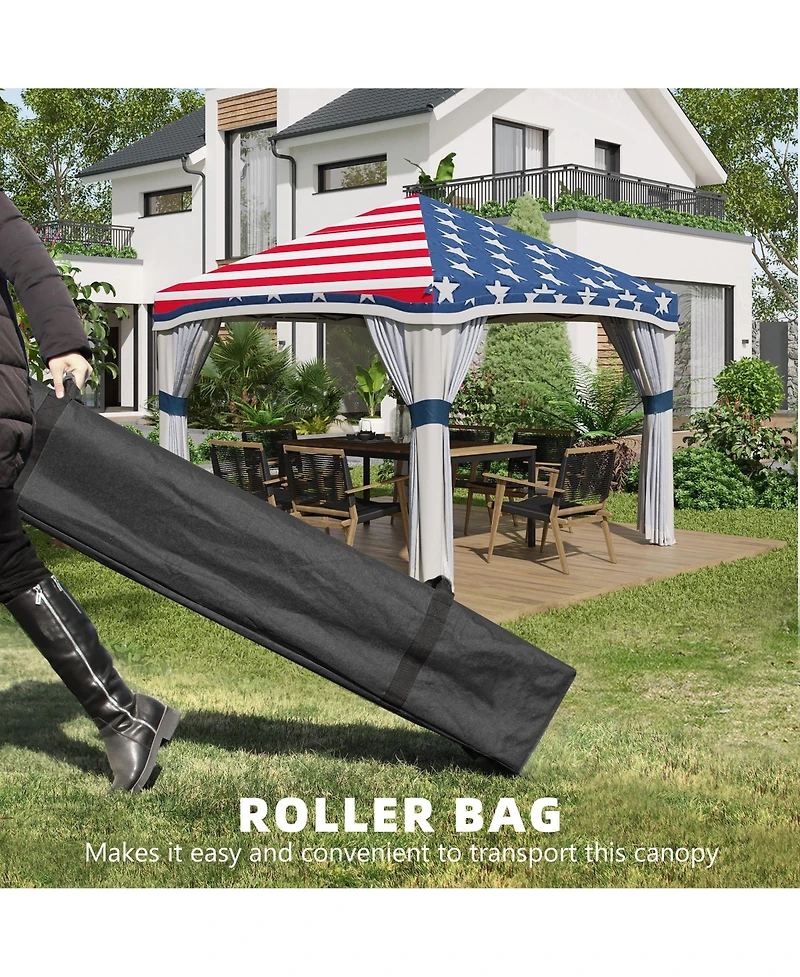 Outsunny 10' x 10' Pop Up Canopy Foldable Party Tent with