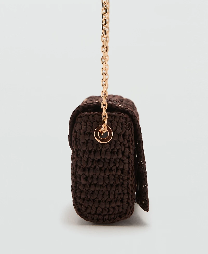 Mango Women's Mini Natural Fiber Crossbody Bag